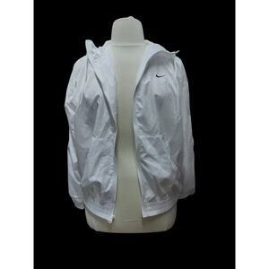 Nike woman's Move To Zero white hooded zip up windbreaker size large